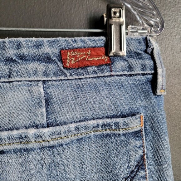 Citizens Of Humanity Low Waist Full Leg Faye 003 Stretch 30 Jeans Distressed - Picture 12 of 14